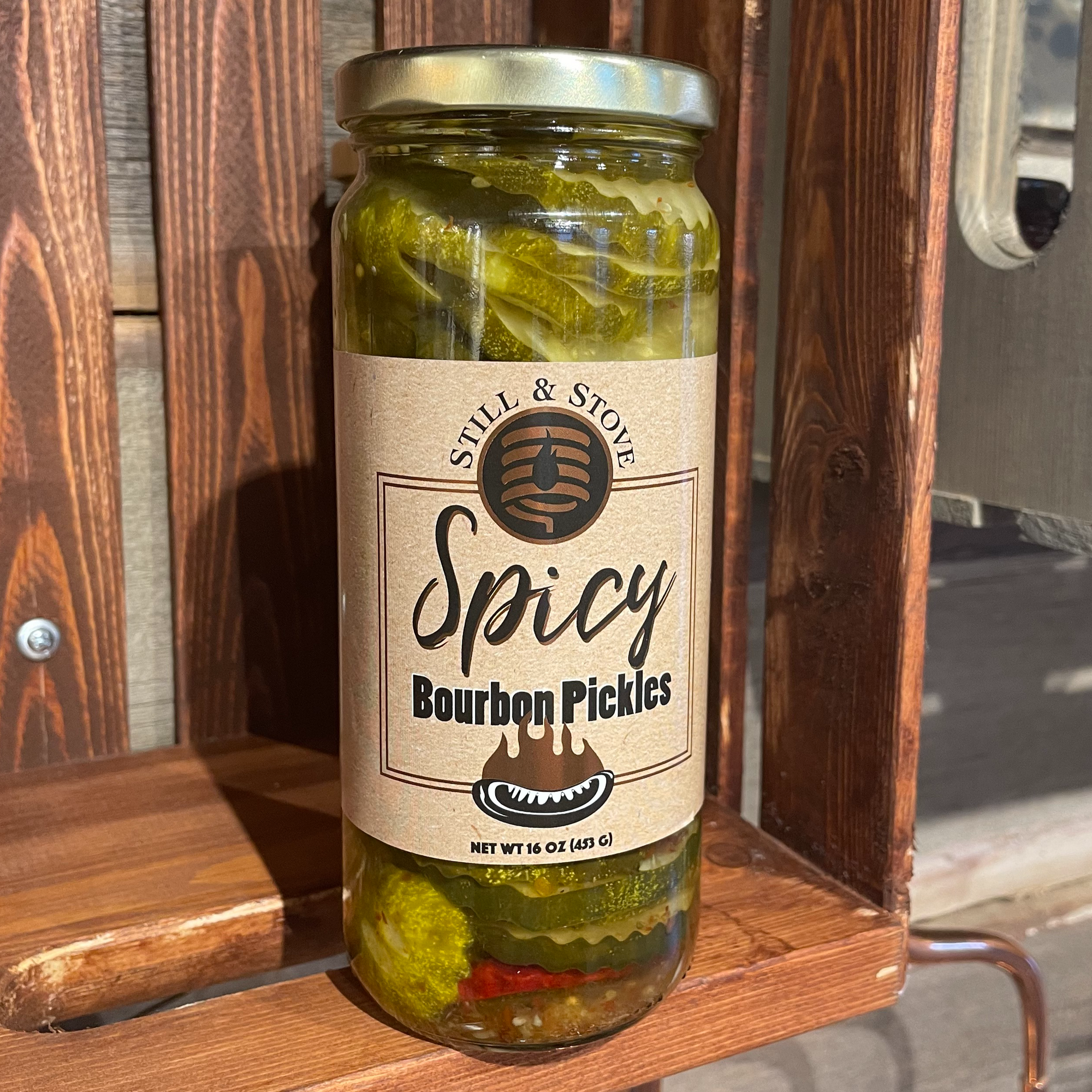 Spicy Bourbon Pickles